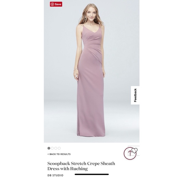 DB Studio Scoopback Stretch Crepe Sheath Dress with Ruching - Picture 1 of 7